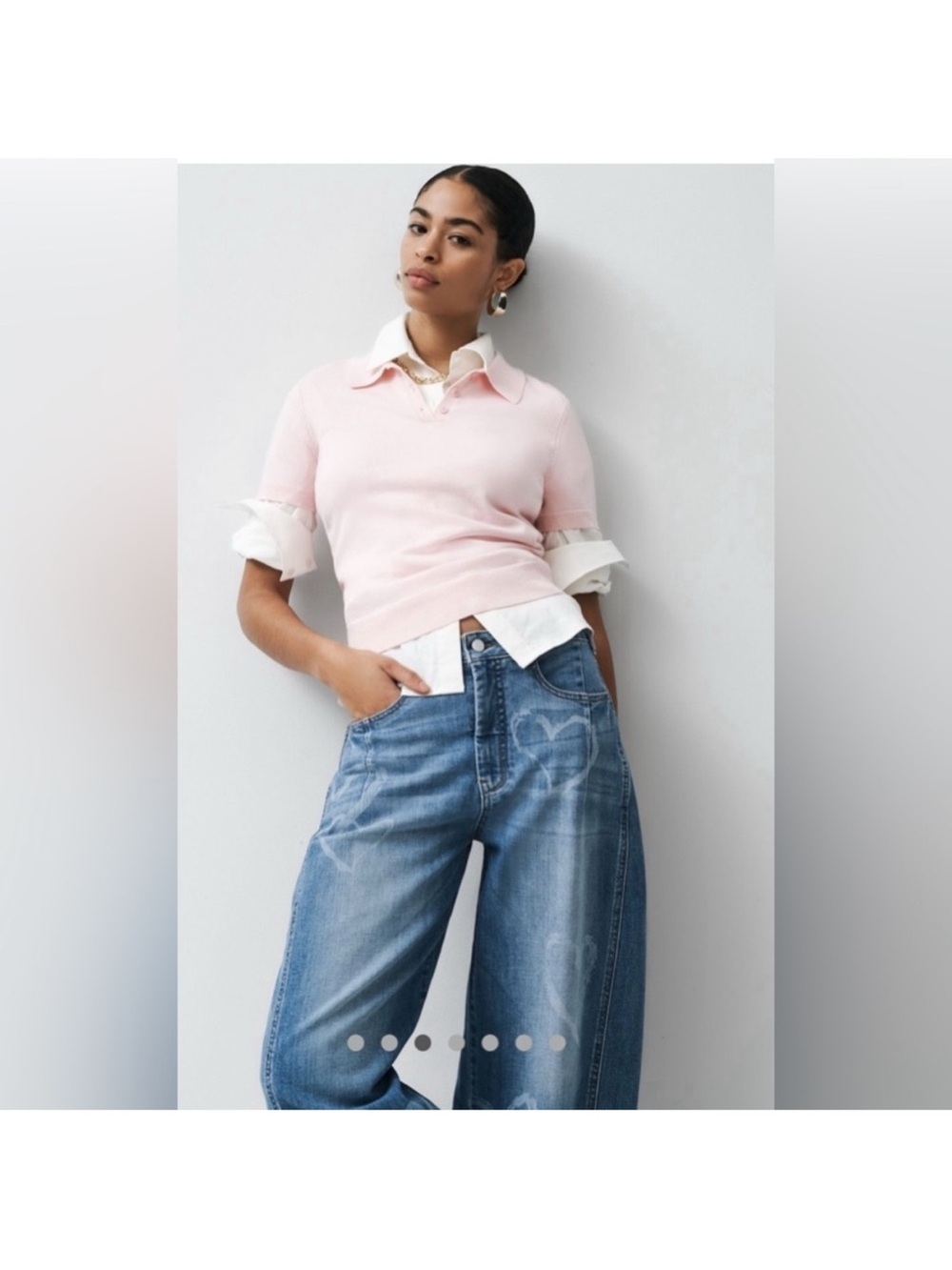 Anthropologie Pilcro The Kenna Mid Rise Barrel Jeans Valentines Heart Sz 27 - Picture 2 of 12